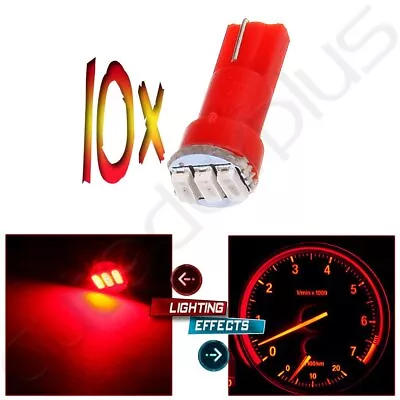 10 T5 3-3014SMD Dashboard Panel Gauge Side LED Light Bulbs Lamp Red For Chevy • $8