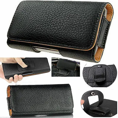Universal Belt Pouch Clip Hip Loop Case For Mobile Phone Cover PU Leather Wallet • £4.30