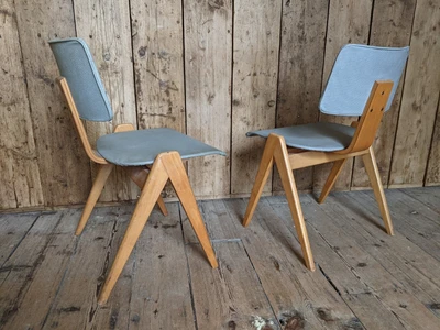 £795 • Buy Hille Hillestack Robin Day 1950s Plywood Compass Chairs Vinyl Stacking Gplanera