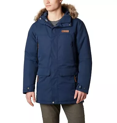 Columbia Men's Winter Rebellion Ii Down Parka Jacket Coat Large Navy Blue • $129.99