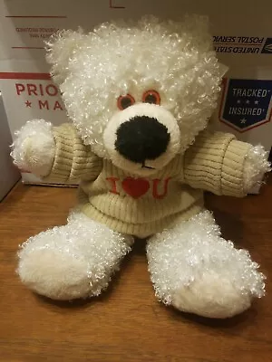 Plush White I Love You Teddy Bear • $3