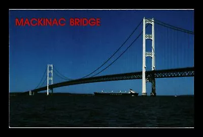 Postcard Straits Of Mackinac Bridge Joining Michigan's Peninsulas Unposted • $0.35