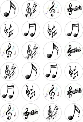 £2.79 • Buy 24 Music Notes Cupcake Fairy Cake Toppers Edible Rice Wafer Paper Decorations