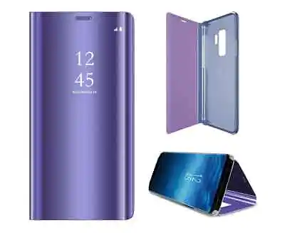 Galaxy S9 Smart Cover Mirror Case Translucent Flip Folio Full Protection Purple • $11.95