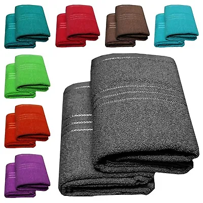 2x Large Bath Sheets 100% Cotton Premium Quality Soft Jumbo Bath Towels 500 GSM • £12.99