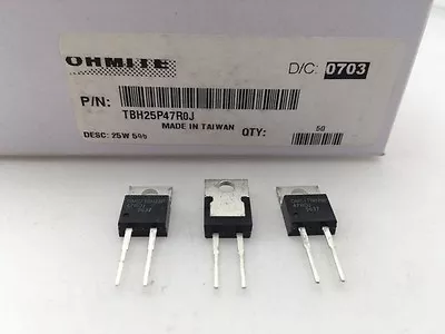 (3 Pcs) TBH25P47R0J Ohmite 25 Watt 47 Ohm 5% High Power Thick Film Resistor • $21.56