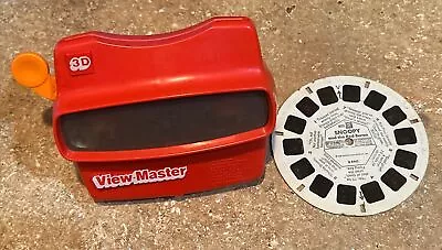 View Master 3D CLASSIC RED Toy Slideshow Picture Viewer W/ Lever & Snoopy Slide • $15.99