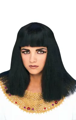 Womens Cleopatra Black Wig Egyptian Queen Fancy Dress Costume Accessory • £24.99