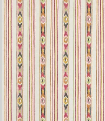 Jane Churchill Curtain Fabric 'SITARI STRIPE - RED' 2.5 METRES 100% Cotton • £76.99