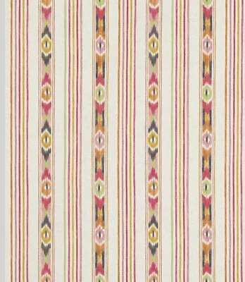 Jane Churchill Curtain Fabric 'SITARI STRIPE - RED' 3.2 METRES 100% Cotton • £97.99