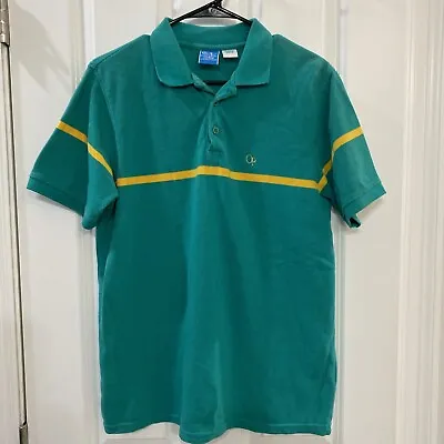 VINTAGE 80’s OP OCEAN PACIFIC SUNWEAR POLO SHIRT 100% COTTON MEN’S MEDIUM GREEN • $14.95