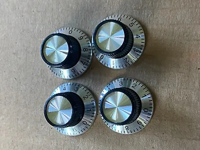 4 New Black & Silver Numbered 7/8  Knobs 1/4  Shaft For Vintage Guitar Amp (Qty) • $20