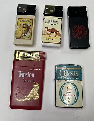 Cigarette Advertising Lighter Lot Winston Camel Marlboro Oasis Vintage 90’s • $19.99