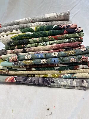 Barkcloth Lot 8 Pairs W/ Coordinating Broadcloth 7 Different Patterns • $19.99