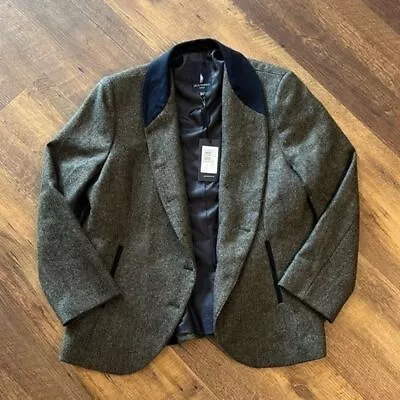 Jack Murphy Ireland Wool Coat M Nicole Tweed Gray/navy Womens Sz 16 New W/ Tags • £133.18