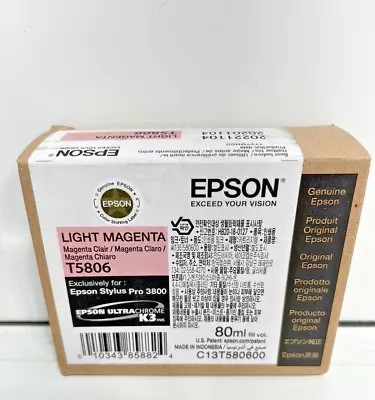 EXPIRED NOV 2022 Epson Genuine Ink Light Magenta 3800 Stylus Pro T5806 Genuine • $39.98