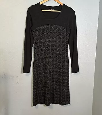 Ibex Wool Dress Juliet Providence Printed Gray Wool Long Sleeve Size Small • $55