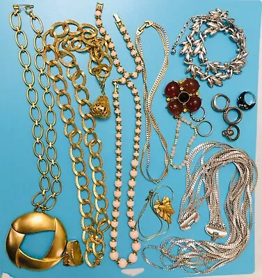 Jewelry Lot Vintage Now Designer Costume Gold Tone Trifari Plus Untested As Is • $4.99