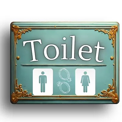 Vintage Bathroom Toilet Signs Rustic Old House Decor Mens Womens Gents Door Wash • £5.99