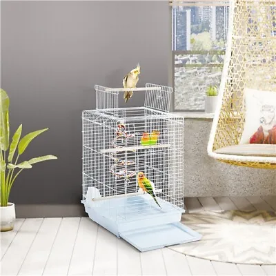 £32.69 • Buy Open Top Small Bird Cage Travel Cage W/Toy For Parrot/budgie/Parakeet/Cockatiel