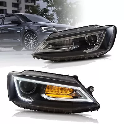 Customized LED Headlights With DRL Sequential Turn Signal For 11-18 VW JETTA MK6 • $408.99