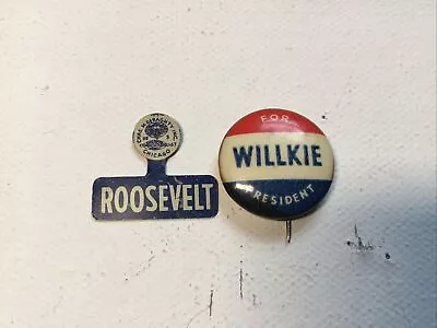 1936 Franklin Roosevelt FDR TAB Presidential Political Campaign Pinback Button • $12.50