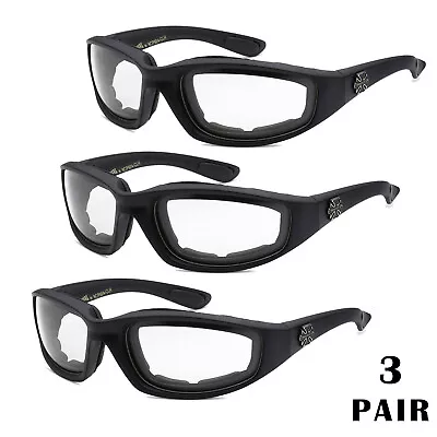 1/3 Pair Motorcycle Sports Biker Riding Glasses Padded Wind Resistant Sunglasses • $17.98