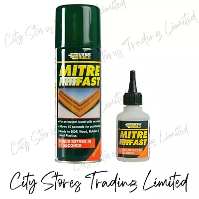 Mitre Fast Glue Adhesive & Activator Instant Set No Mess Mdf Wood Rubber Plastic • £18.05