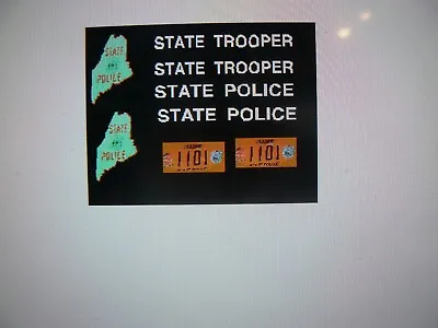 Maine State Police 100 Anniversary Patrol Car (retro) Decals 1:24 • $13.99