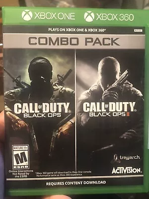 Call Of Duty: Black Ops 1 & 2 Combo Pack X360/Xbox One RARE *Read Description* • $33