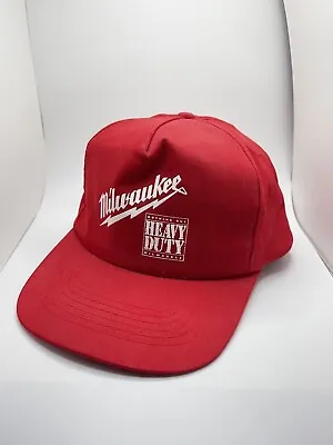 VTG Milwaukee Tools Heavy Duty Sportsman Snapback Hat Cap Red • $13.99