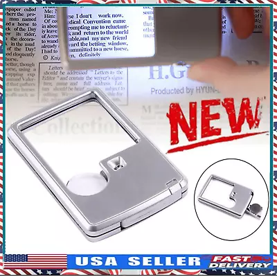 Portable Pocket Credit Card Size3x 6x Magnifier Magnifying With LED Light • $8.99