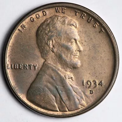 1934-D Lincoln Wheat Cent Penny CHOICE BU *UNCIRCULATED* MS E148 JCH • $36.07
