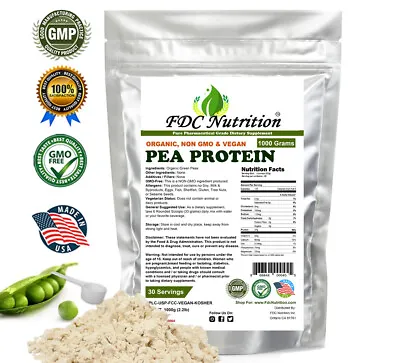 Organic Pea Protein Powder - Vegan -NON-GMO -HIGH PROTEIN  2.2LB  4.4LB & 6.6LB • $64.75