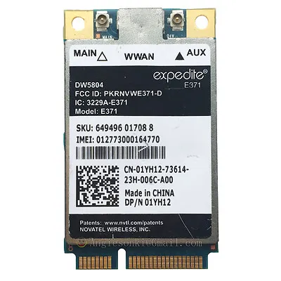 Dell Wireless DW5804 4G LTE/WWAN Mobile Broadband 01YH12 E371 PCI-E 3G/4G Card • $17.99