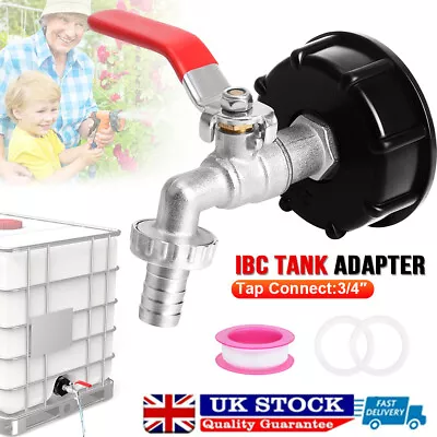 IBC Tank Adapter Connector S60X6 To Garden Tap With 3/4  Hose Fitting Fuel Water • £6.39