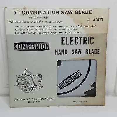 Vintage Sears Companion 7  Rip & Crosscut Electric Hand Saw Blade #9 32513 • $5