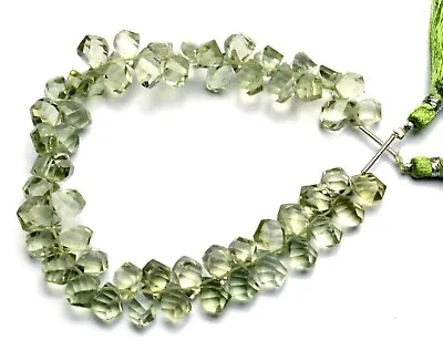 Natural Gem Green Amethyst Prasiolite 9x7 To10x7mm Twisted Teardrop Cut Beads 9  • $23.20