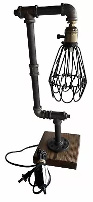 Rustic Retro Water Pipe Desk Table Light Lamp Steampunk Antique Finish • $29.99