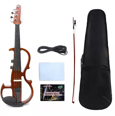  Violin 4/4 Full Size 4 String Practice Electric Violin Solid Wood With Bow Case • $236.03