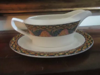 MIKASA SAO PAULO GRAVY BOAT W UNDER PLATE Ultima Mosaic PERFECT CONDITION *RARE • $59.99