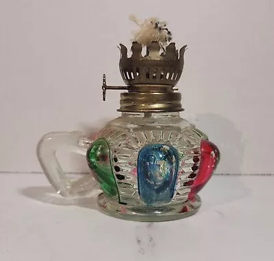 Vintage Mini/ Small Hurricane Oil Kerosene Lamp Clear Retro Multicolor • $12