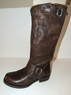 Vintage Frye Veronica Brown Leather Engineer Moto Biker Boots Womens Sz.6 VGUC! • $59.99