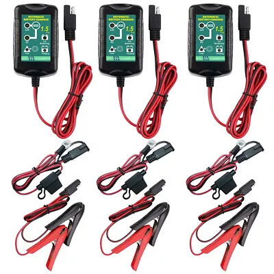 3 Packs Car Automatic Motorcycle Battery Charger Maintainer Trickle 6V 12V 1.5A • $47.79