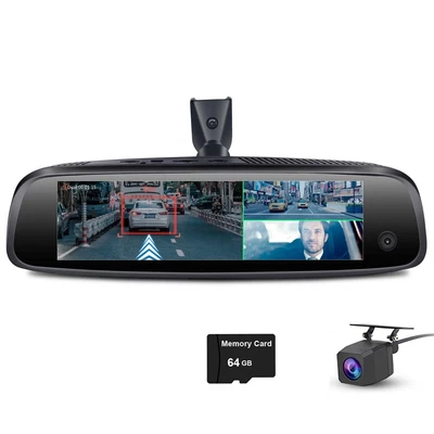 $373.07 • Buy 3CH Car Dash Cam Android 4G GPS Wifi Front Inside And Rear View Mirror Recorder