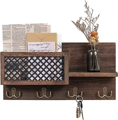 Key Holder For Wall Wall Mounted Mail Holder Organizer With 4 Double Key Hooks  • $32.99