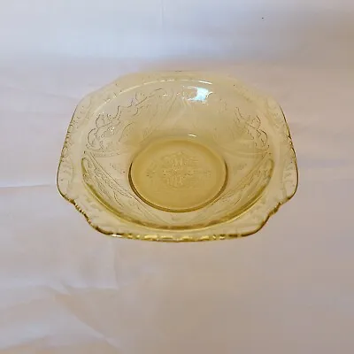 Vintage Depression Glass Yellow Canary Madrid Dessert Serving Bowl Dish 5  • $9.39