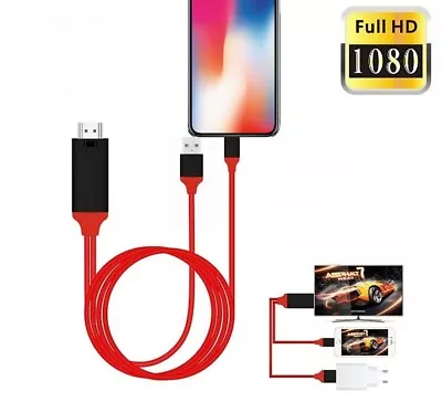 1080P HDMI Mirroring Cable Phone To TV HDTV AV Adapter For IPhone 14 13 12 IPad • $11.55