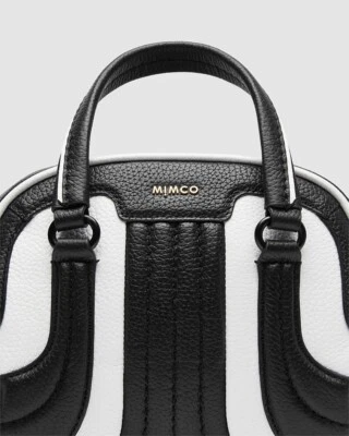 $195 • Buy Mimco Jagger Mini Bowler Bag - Black White - Brand New With Tags - RRP $399