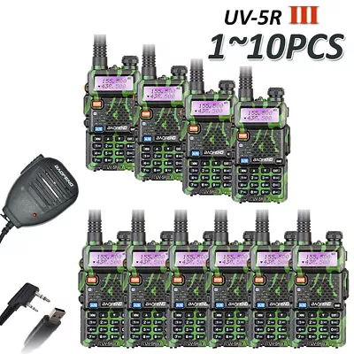 $80.99 • Buy UV-5R III Tri-Band Walkie Talkie Two Way Radio + Speaker Mic/USB Cable